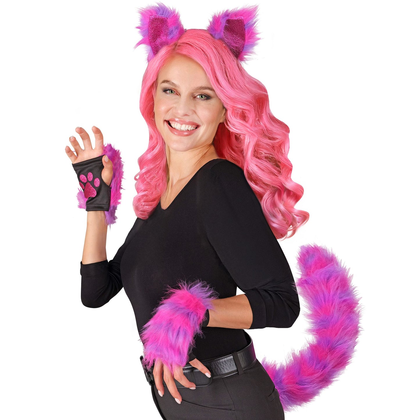 "COSPLAY NEON KATZE" (Ohren, Schwanz, Handschuhe) – Ansicht 5