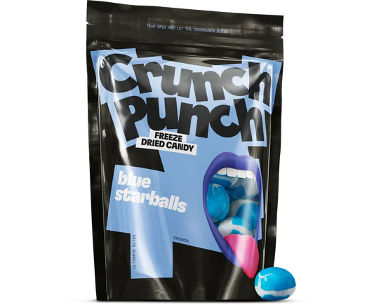 Crunch Punch Blue Starballs 100g gefriergetrocknet Bonbons – Produktansicht