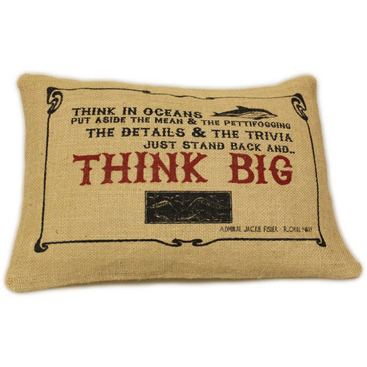 CUSCINI LETTERARI Copricuscino in Juta lavata / Juta washed pillow case THINK BIG - Size 38x25cm SLEEP-J-07 Accessoires
