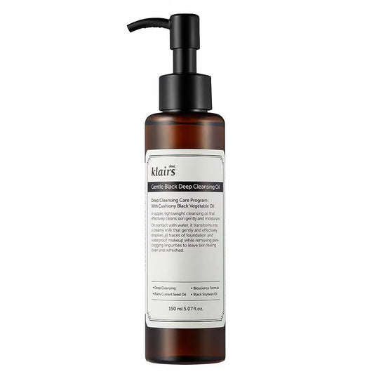 Dear Klairs Dear Klairs, Gentle Black, Feuchtigkeitsspendend, Reinigungsöl, Für das Gesicht, 150 ml Regular