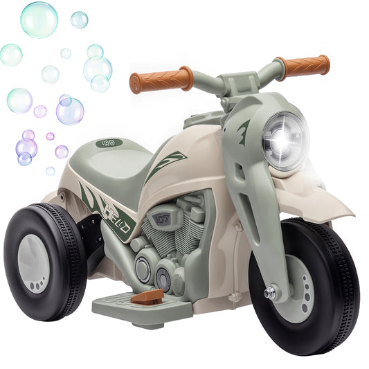 AIYAPLAY Kinder Elektro-Motorrad 6V Cremeweiss – Musik & Blasen - Fasnacht24.ch – Produktansicht