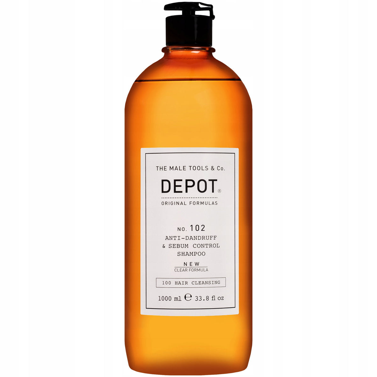 Depot, 100 Hair Cleansing No. 102 Clear Formula, Botanischer Komplex, Haarshampoo, Anti-Schuppen & Sebumkontrolle, 1000 ml