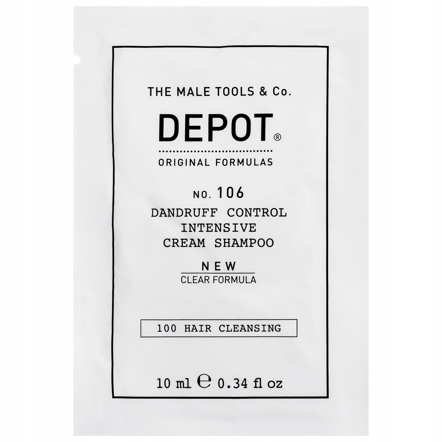 Depot Depot, 100 Hair Cleansing No. 106 Clear Formula, Provitamin B5, Haarshampoo, Antischuppen, 10 ml Regular