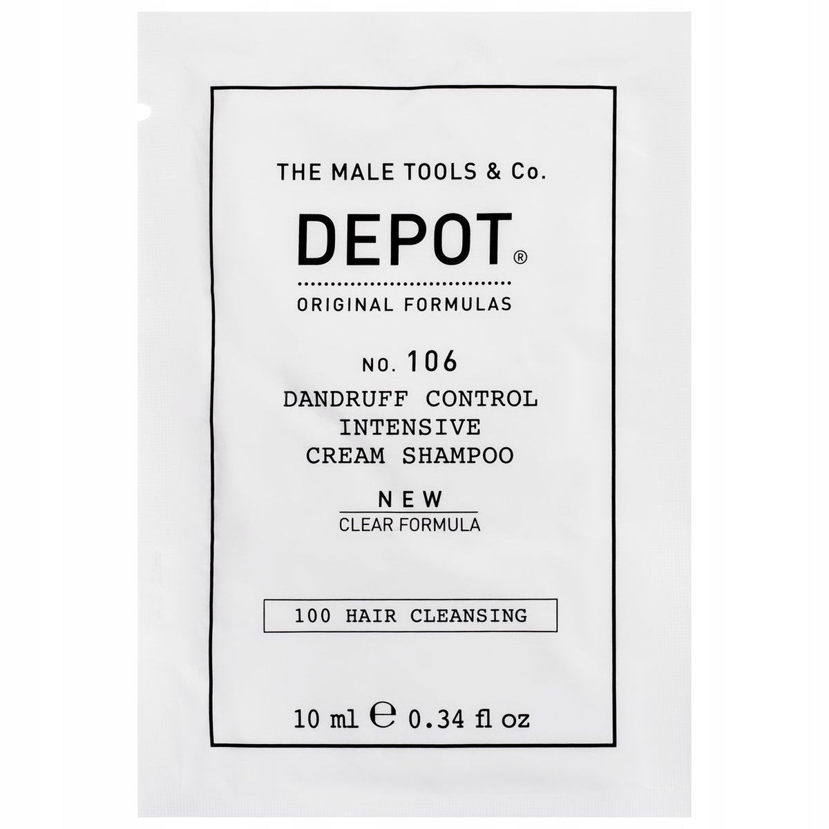 Depot, 100 Hair Cleansing No. 106 Clear Formula, Provitamin B5, Haarshampoo, Antischuppen, 10 ml