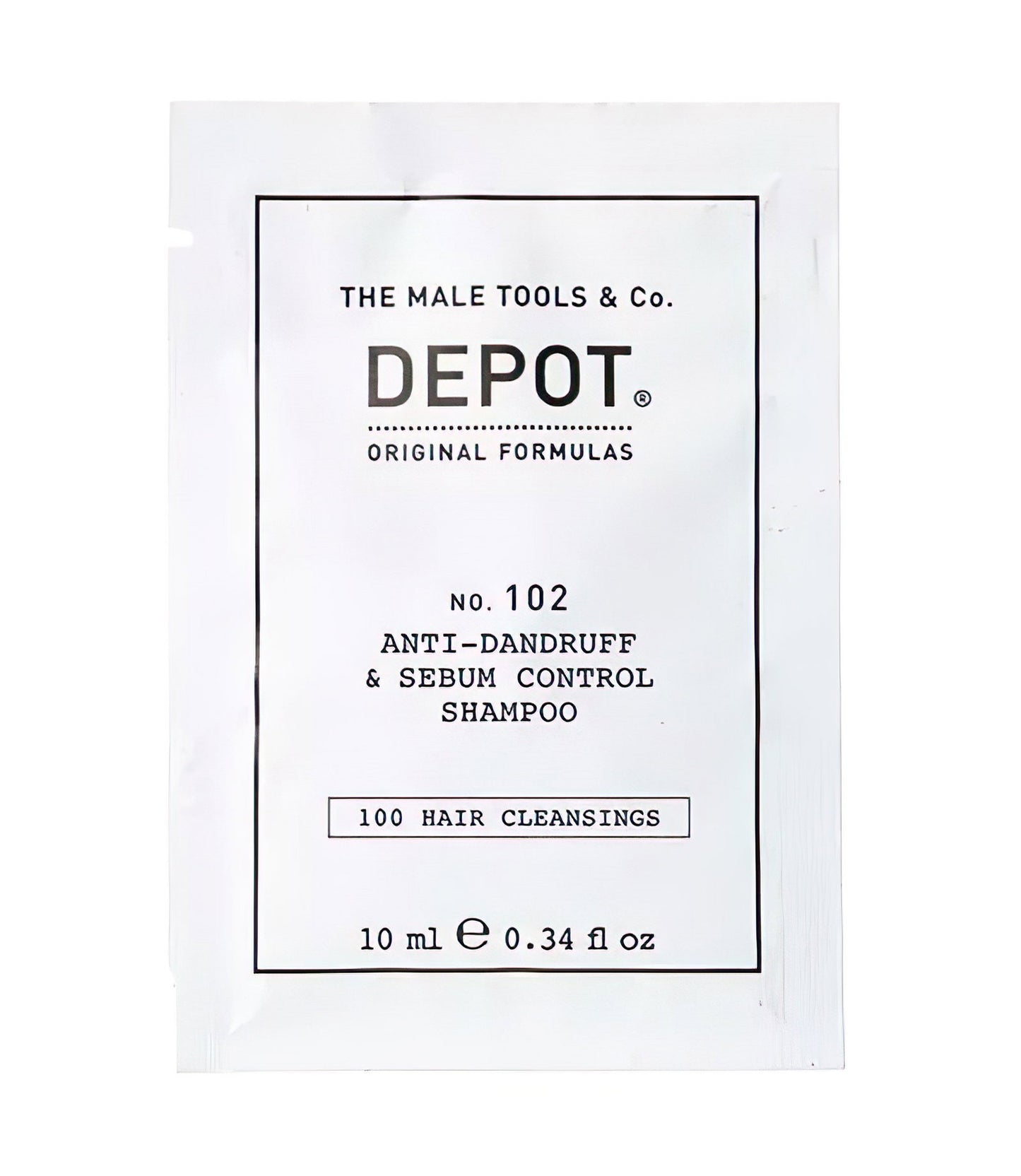 Depot Depot, 100 Hair Cleansing No. 102, Botanischer Komplex, Haarshampoo, Anti-Schuppen & Sebumkontrolle, 10 ml Regular