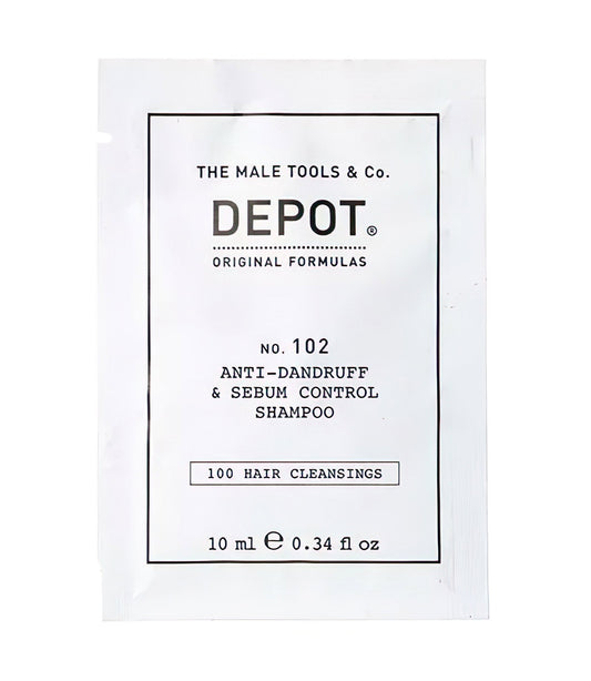 Depot Depot, 100 Hair Cleansing No. 102, Botanischer Komplex, Haarshampoo, Anti-Schuppen & Sebumkontrolle, 10 ml Regular