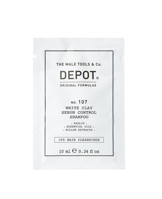 Depot Depot, 100 Hair Cleansing No. 107, Kaolin, Haarshampoo, Zur Regulierung von übermäßigem Talg, 10 ml Regular