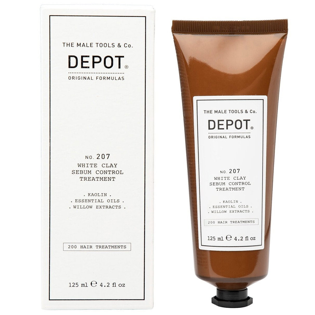Depot Depot, 200 Hair Treatments No. 207, Kaolin, Kopfhautbehandlungs-Crememaske, Zur Regulierung von übermäßigem Talg, 125 m
