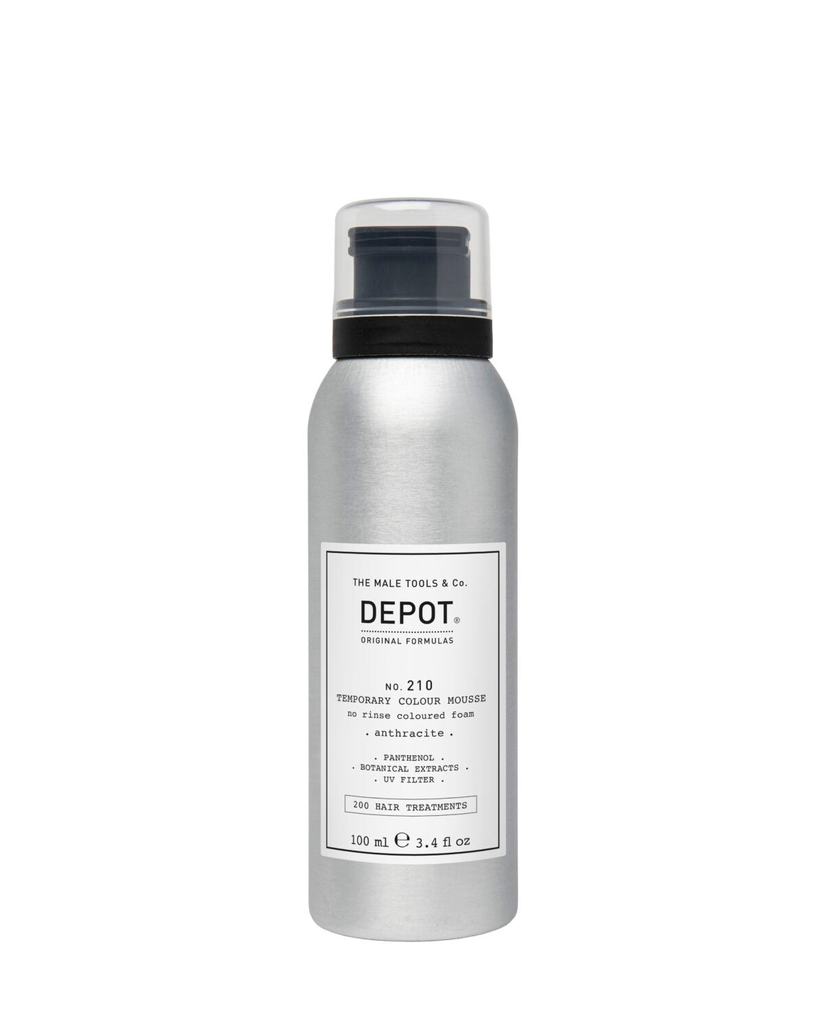 Depot, 200 Hair Treatments No. 210, Panthenol, Leave-In Haarfarben-Mousse, Anthracite, 100 ml