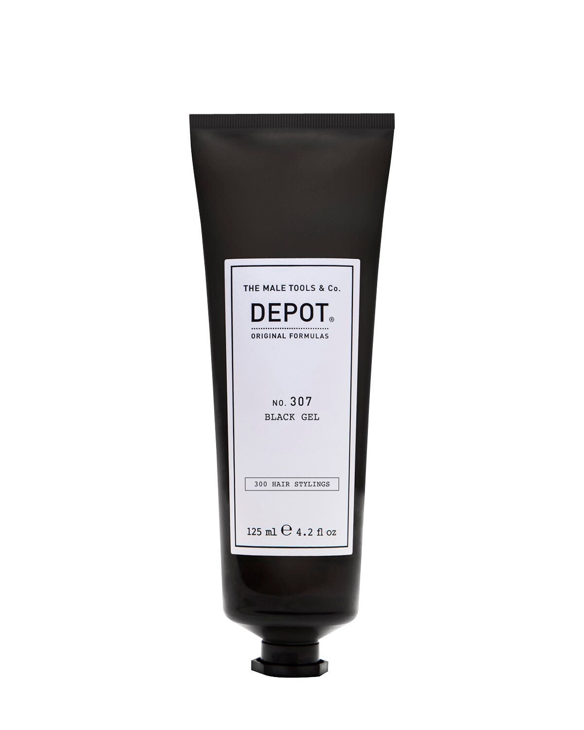 Depot Depot, 300 Hair Stylings No. 307 Black, Botanischer Komplex, Haarstyling-Gel, Vorübergehende Abdeckung & Volumen, Mittl