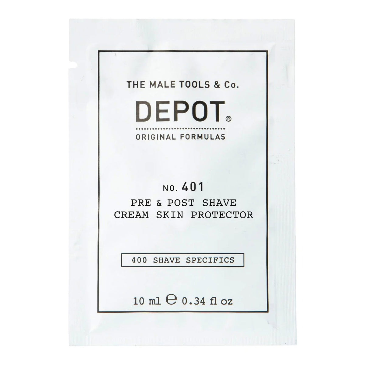 Depot, 400 Shave Specifics No. 401, Beruhigend, Rasiercreme vor und nach der Rasur, 10 ml
