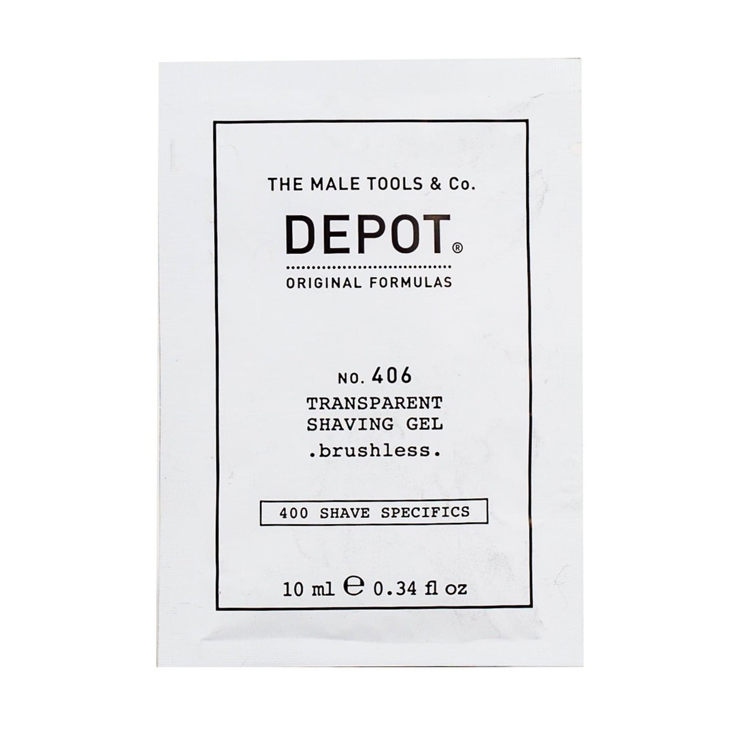 Depot Depot, 400 Shave Specifics No. 406, Menthol, Weichmachend und erfrischend, Rasiergel, 10 ml Regular