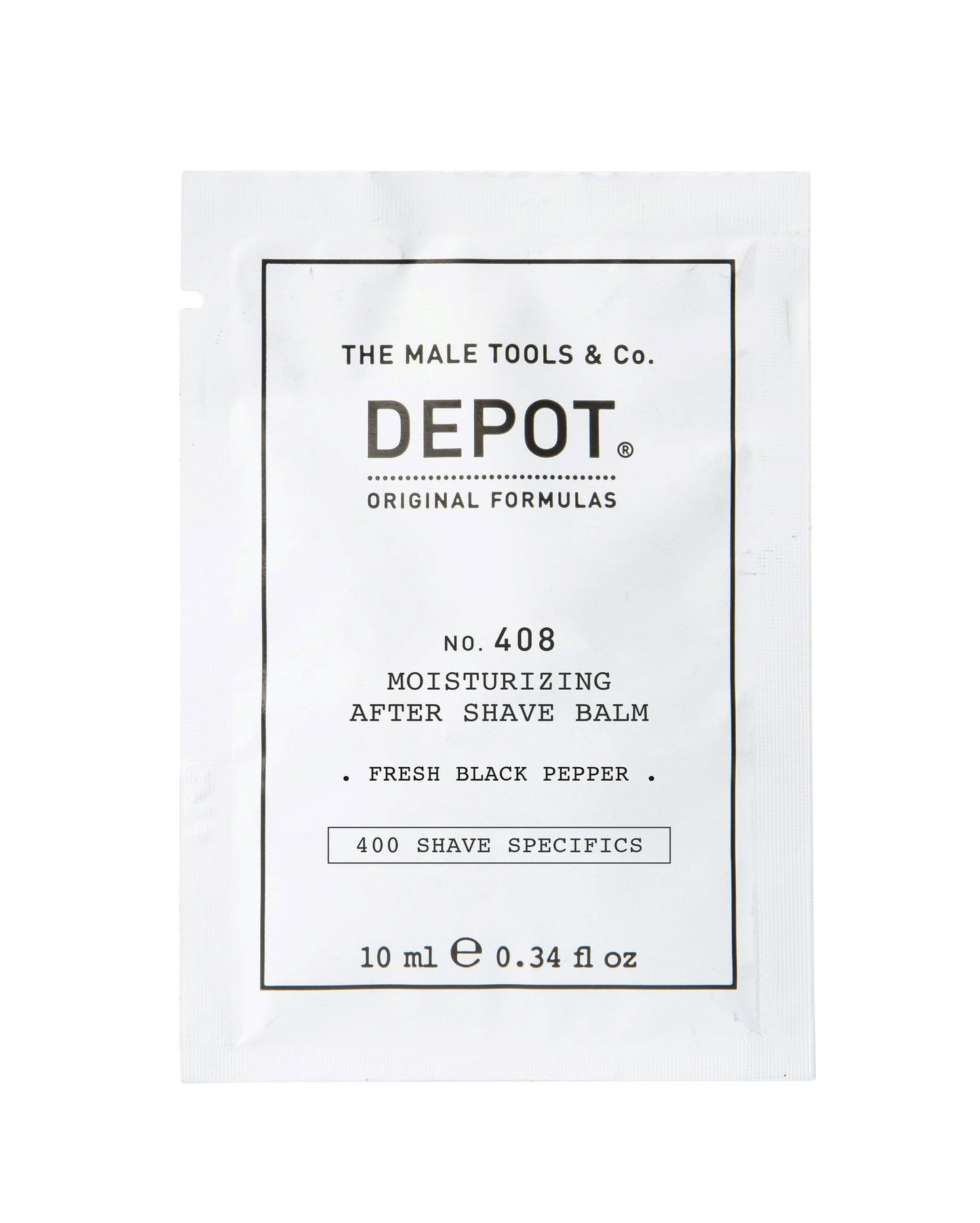 Depot Depot, 400 Shave Specifics No. 408, Frischer schwarzer Pfeffer, Feuchtigkeitsspendend, After-Shave Balsam, 10 ml Regula