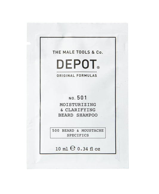 Depot Depot, 500 Beard & Mustache Specifics No. 501, Provitamin B5, Bartshampoo, Feuchtigkeitsspendend und klärend, 10 ml Reg