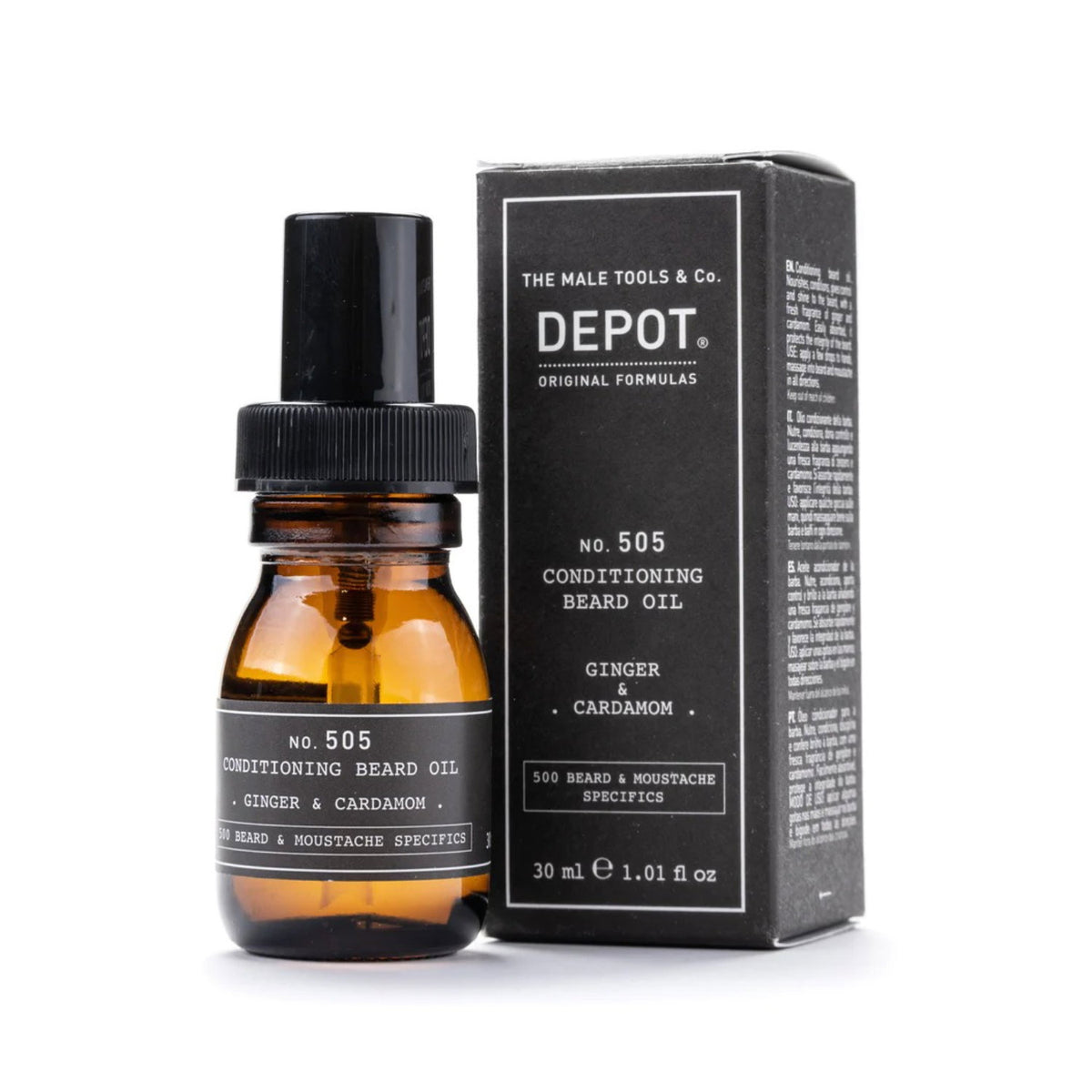 Depot, 500 Beard & Mustache Specifics No. 505, Bartöl, Ingwer & Kardamom, Für Glanz und Weichheit, 30 ml
