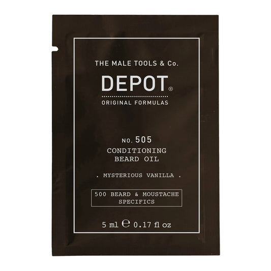 Depot Depot, 500 Beard & Mustache Specifics No. 505, Bartöl, Geheimnisvolle Vanille, Vitamin E, Für Glanz und Weichheit, 5 ml