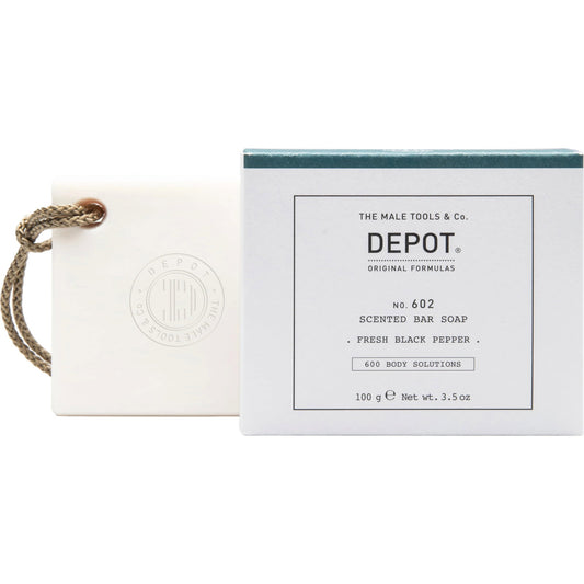 Depot Depot, 600 Body Solutions No. 602, Botanischer Komplex, Reinigung, Frischer schwarzer Pfeffer, Duftende Seifenstück, Wü