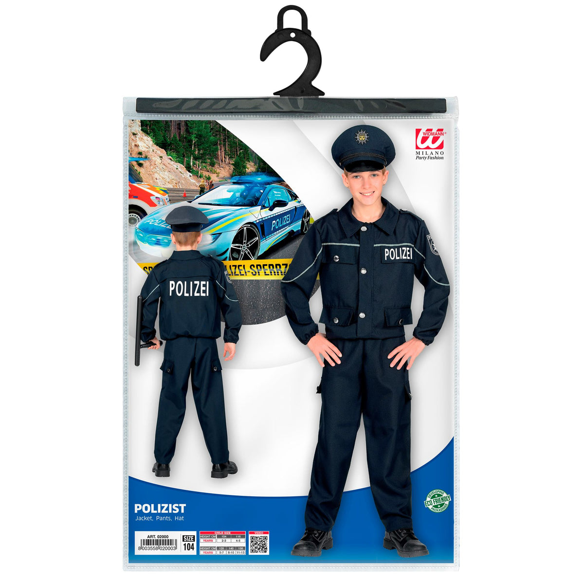 "DEUTSCHER POLIZIST" (Oberteil, Hose, Mütze) – Ansicht 5