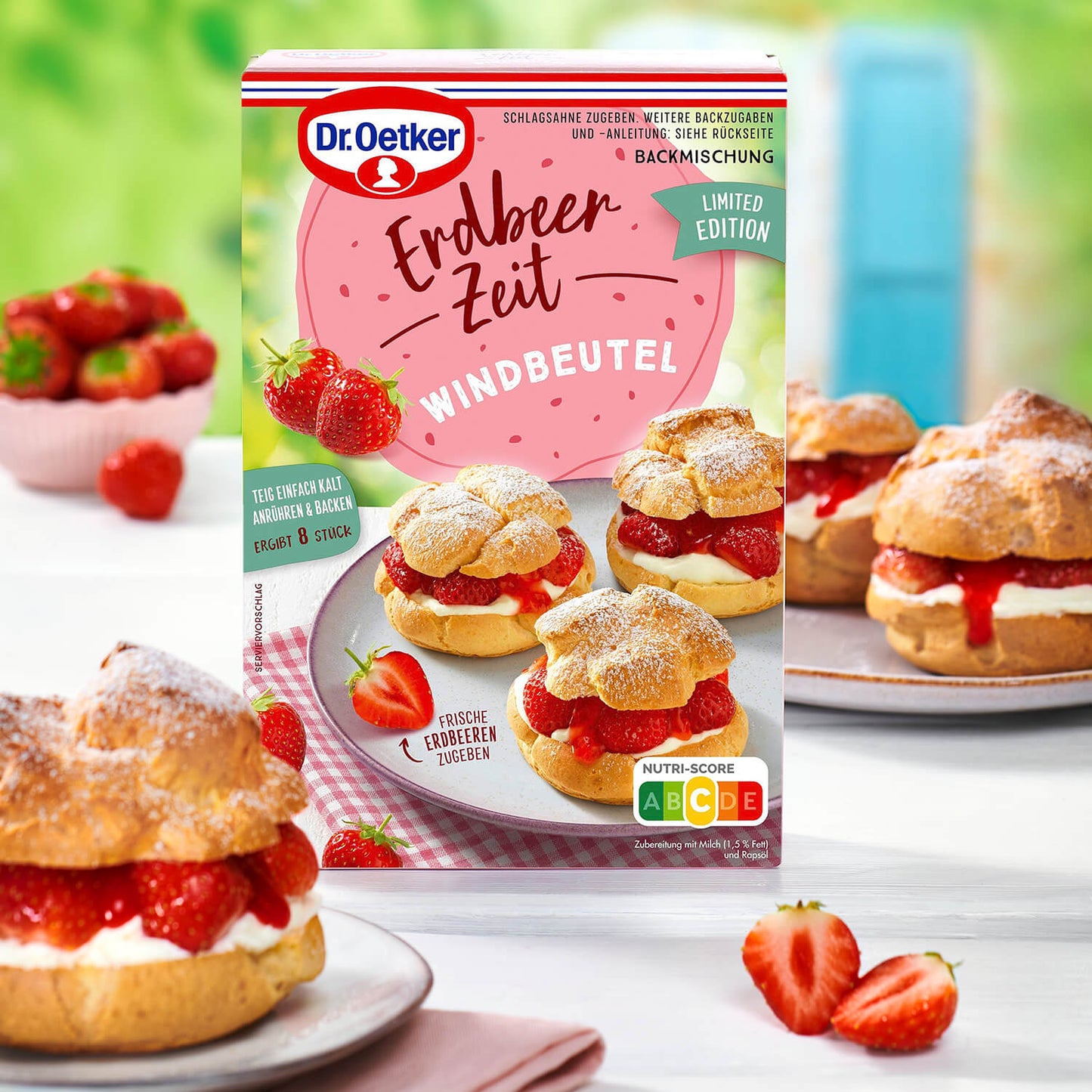 Dr Oetker Backmischung Erdbeer Zeit Windbeutel – Verpackung