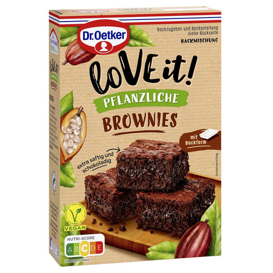 Dr Oetker LoVE it! Pflanzliche Brownies Backmischung – Produktansicht