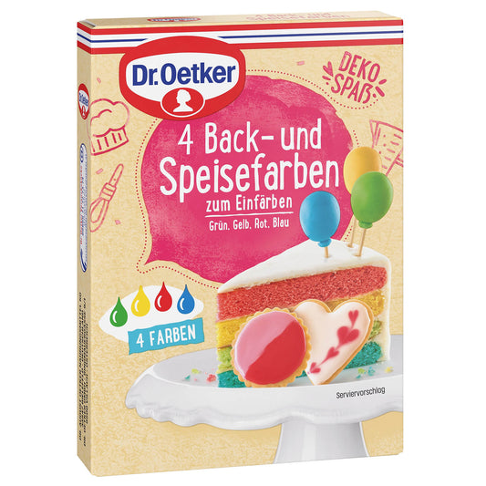 Dr Oetker Dr. Oetker 4 Back- und Speisefarben – Produktansicht