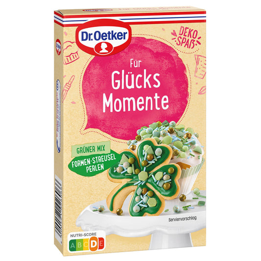 Dr Oetker Dr. Oetker Dekor Glücks Momente Grüner Mix Kuchen Dekor 60g – Produktansicht