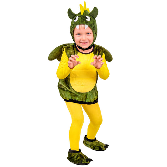 "DRACHE" (Kostüm, Kopfbedeckung, Schuhe) – Vorderansicht