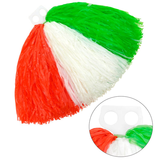 "DREIFARBIGE POM POM" grün/weiß/rot – Vorderansicht