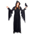 "DUNKLE KÖNIGIN" (Kleid mit Kapuze) – Vorderansicht
