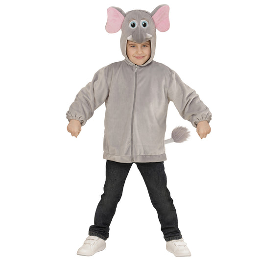 "ELEFANT SOFT PLÜSCHKOSTÜM" (Jacke mit Kapuze und Maske) – Vorderansicht
