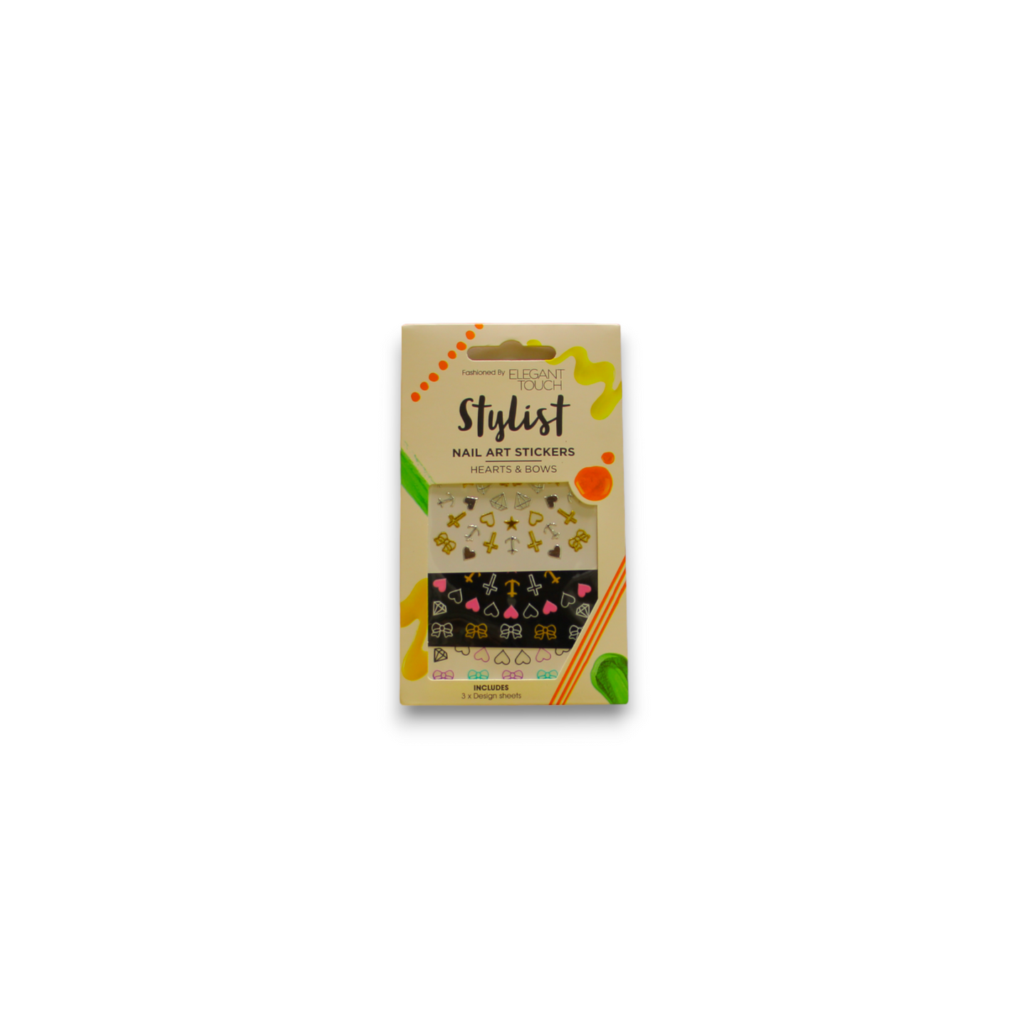 Elegant Touch Set Trio, Elegant Touch, Stylist, Nagelsticker, Herzen & Schleifen, 3 stk Regular