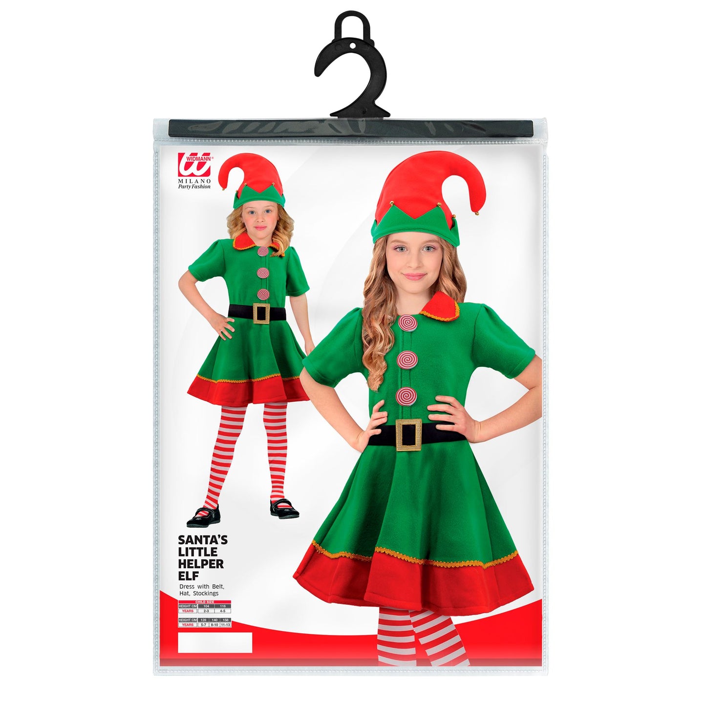 "ELF - SANTAS KLEINE HELFER" (Kleid mit Gürtel, Hut, Überkniestrümpfe) – Ansicht 4