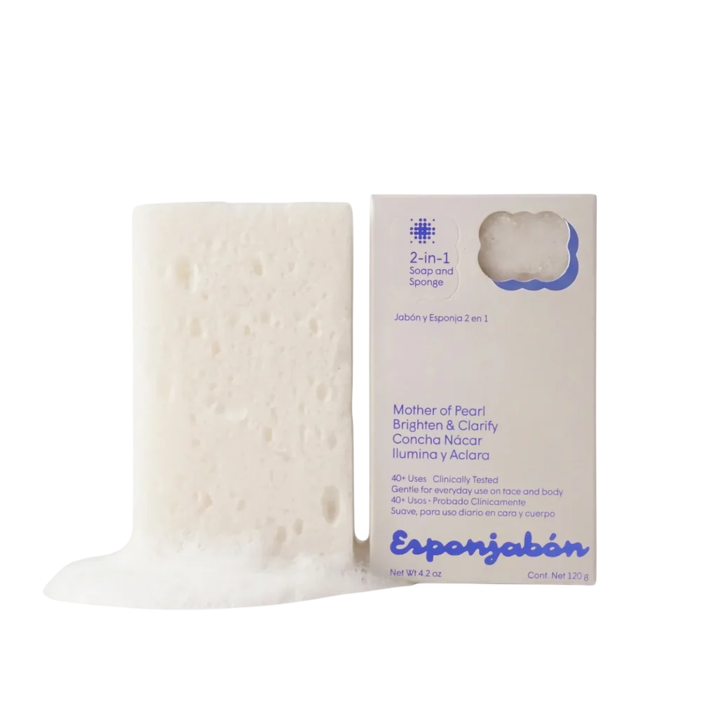 Esponjabon, Mother Of Pearl, Aufhellung, Seife und Schwamm 2-in-1, Für das Gesicht, 120 g
