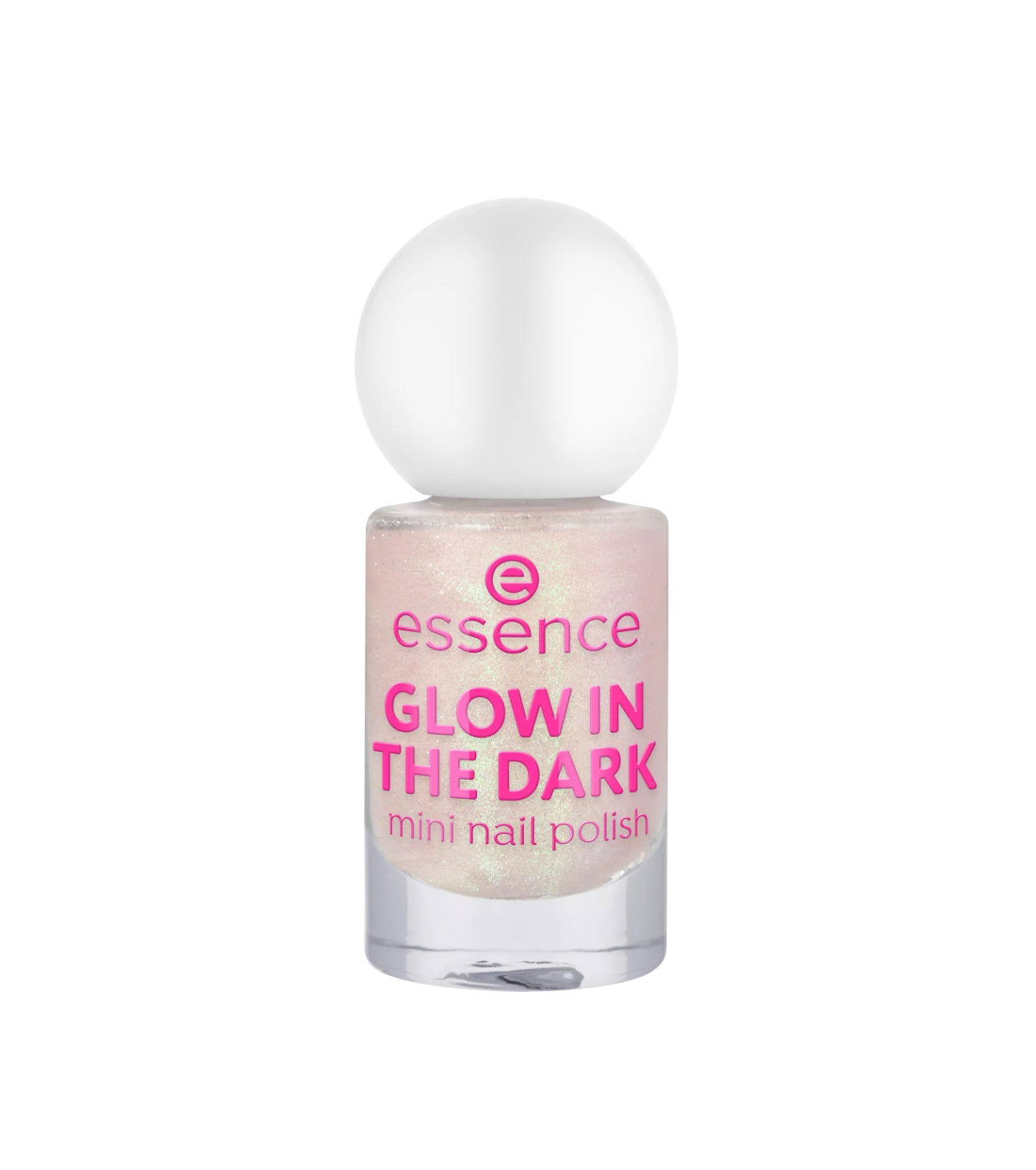 Essence, Glow In The Dark, Glow In The Dark & Shimmery, Nail Polish, 14, Light Pink With Gold Shimmer, 5 ml