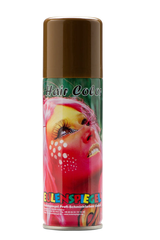 Haarspray Braun – Eulenspiegel Temporärer Farbspray 125 ml Waschbar - Fasnacht24.ch