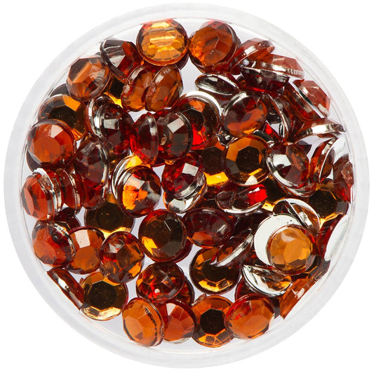 Glitzersteine Eulenspiegel – 100 Stück Topaz Orange-Rot Bastelsteine - Fasnacht24.ch