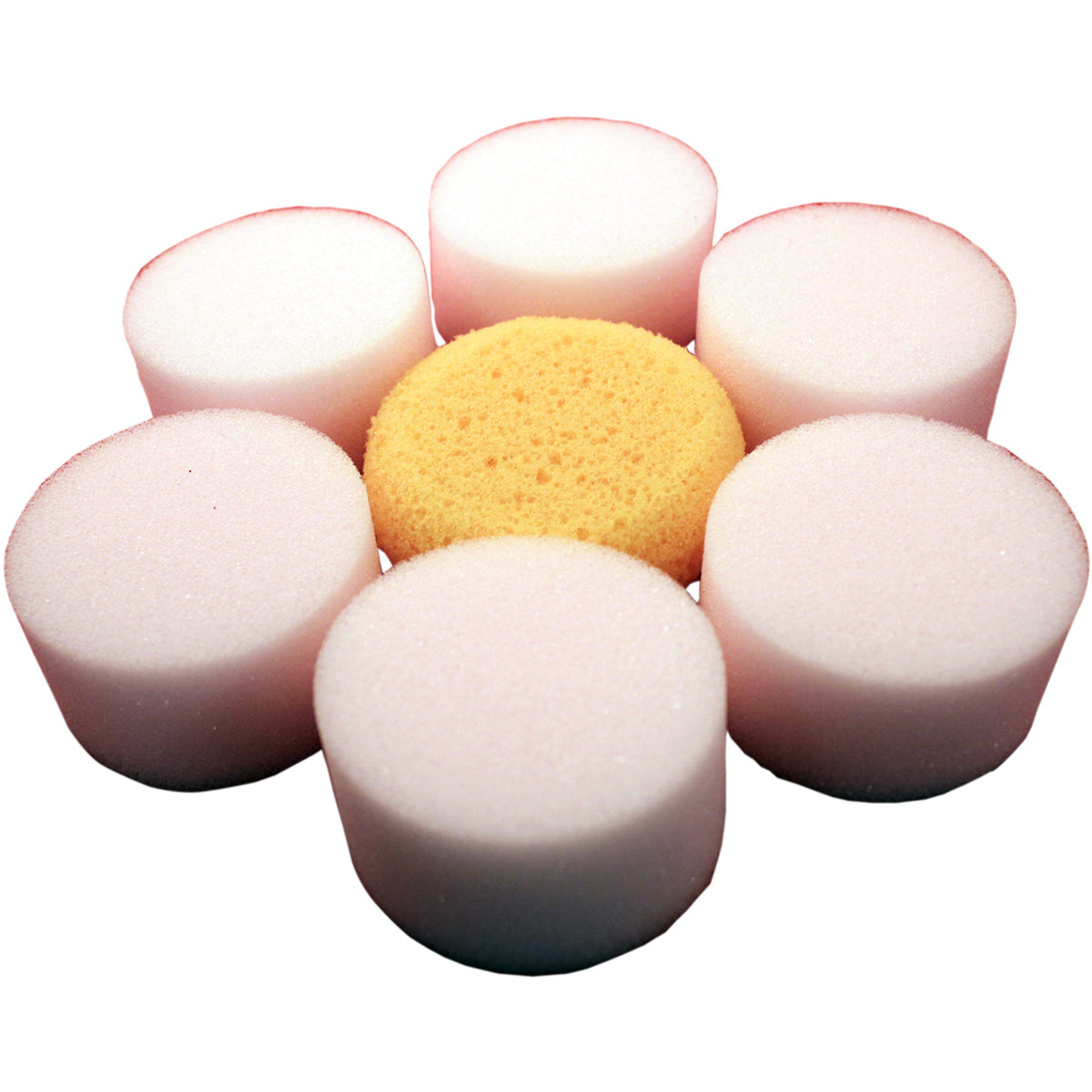 Set aus 6 Make-up Schwämmen in verschiedenen Formen und 1 antibakteriellem Schwamm.