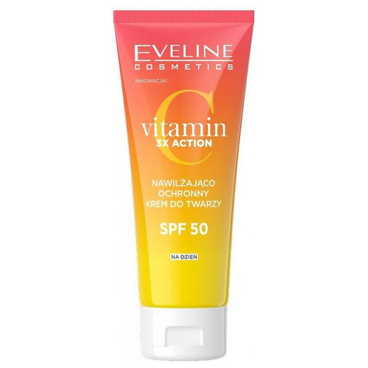 Eveline Cosmetics Eveline Cosmetics, Vitamin C 3x Action, Instant Glow & Protect, Tag, Sahne, Gesicht, SPF 50, 30 ml Regular
