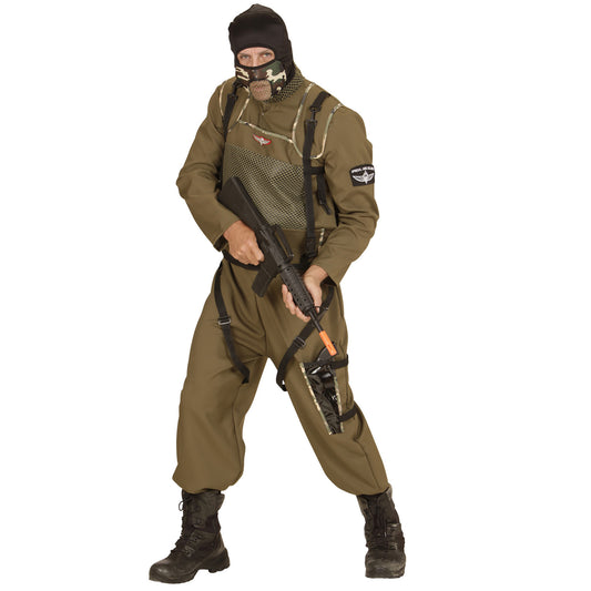 "FALLSCHIRMSPRINGER SPECIAL FORCES" (Overall, Weste, Kapuze) – Vorderansicht