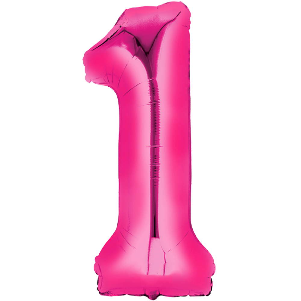 Folienballon Zahl 1 Pink – 86 cm – Fasnacht24.ch Partydeko - Fasnacht24.ch