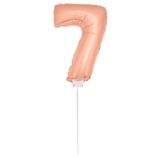Folienballon Zahl 7 Roségold 36cm – Fasnacht24.ch Partydeko