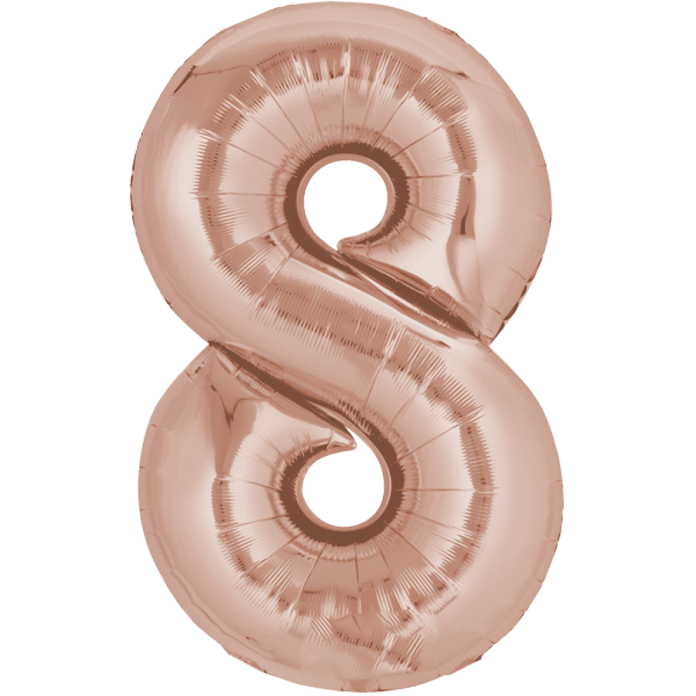 Anagram Folienballon Zahl 8 – Rose Gold, 86 cm | Fasnacht24.ch - Fasnacht24.ch