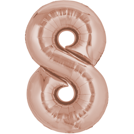 Anagram Folienballon Zahl 8 Rose Gold 86 cm Fasnacht24.ch