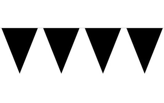 Fasnacht24.ch Wimpelkette Schwarz – 10 Meter Polyester Flaggenkette - Fasnacht24.ch