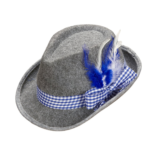 "FEDORA BAYRISCH MIT FEDERN" aus Filz – Vorderansicht