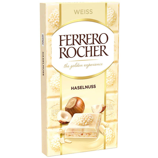 Ferrero Rocher Tafel Weiss 90g - weisse Schokolade von Ferrero