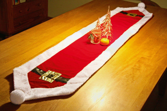 Weihnachtlicher Tischläufer Festartikel Müller – 165 x 32 cm Rot-Gold – Produktansicht