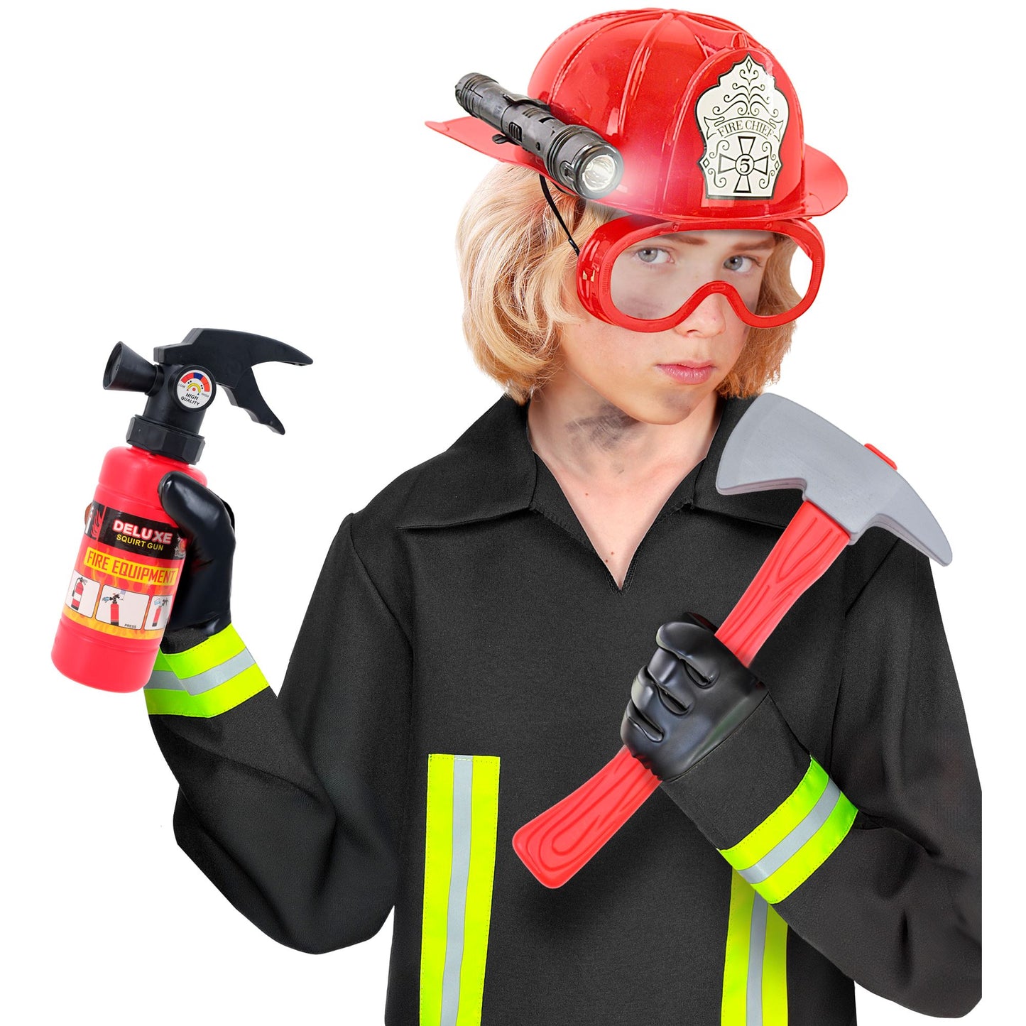 "FEUERWEHRMANN SET" (Helm mit taktischer Brille und Taschenlampe, Axt, Feuerlöscher) – Ansicht 3