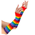 "FINGERLOSE REGENBOGEN HANDSCHUH" 33 cm – Vorderansicht