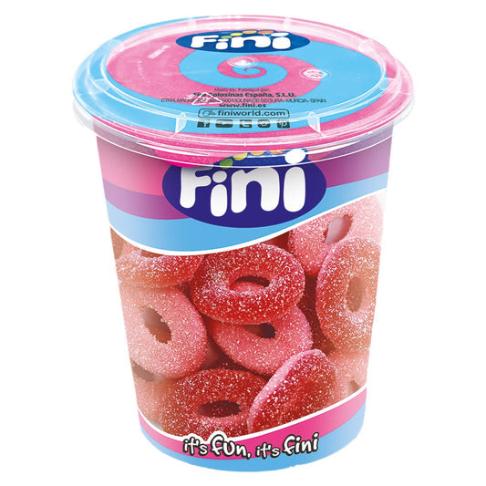 Fini Cup Strawberry Rings 200g Autopack Erdbeer Fruchtgummi Dose